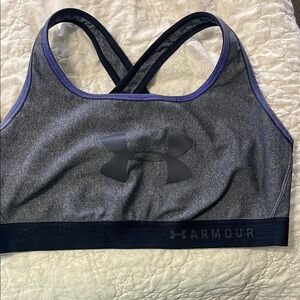 Under Armour Gray and Black Sports Bra Medium Support